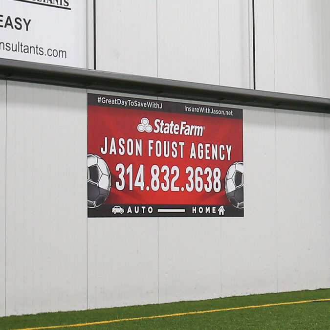 Smaller magnet indoor billboard poster advertising stl athletic field